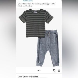Splendid maverick stripe two piece set size 2 jogger tee nwt smoke free pet free